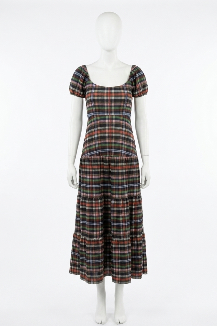 NEW SMITH & QUINN heidi puff sleeve dress in stockholm plaid
